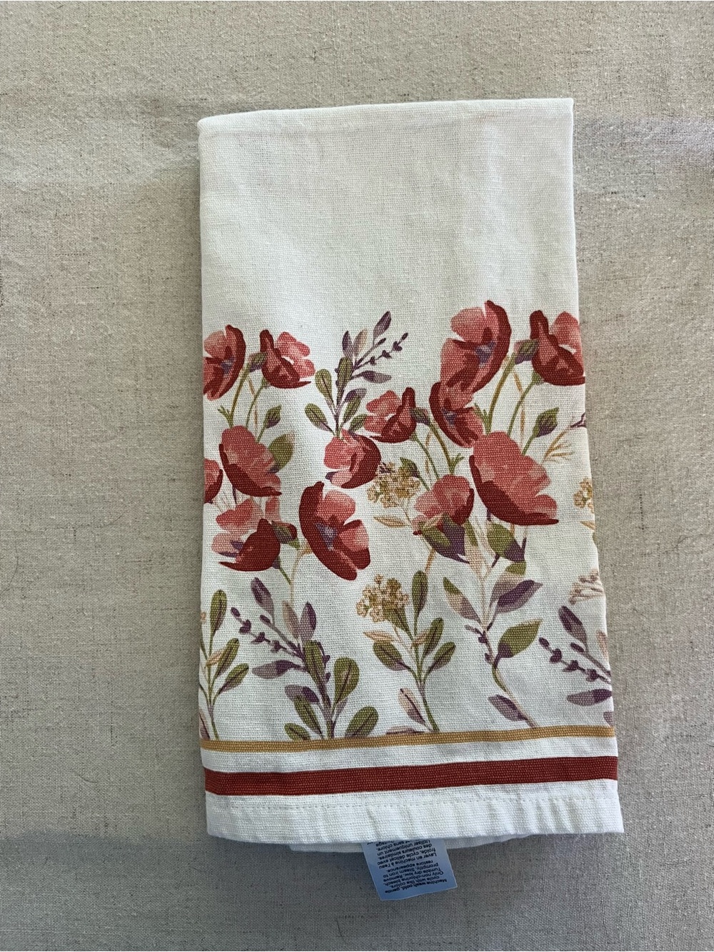 NWOT Cottagecore Floral Kitchen Hand Towel – Vintage Inspired Botanical Print